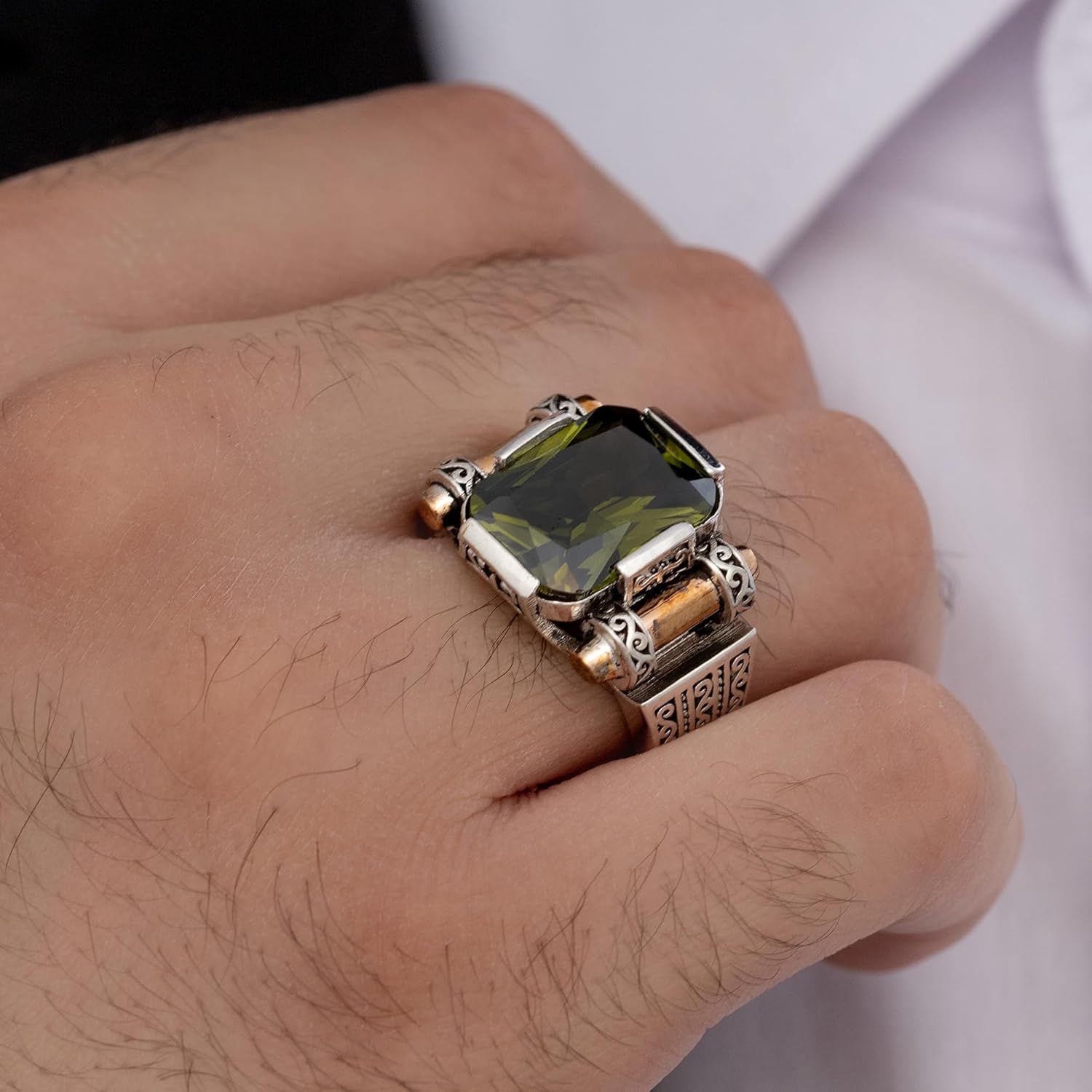 Handmade Vintage Statement 925 Sterling Silver Ring for Men