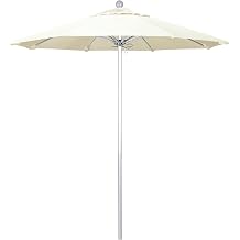 California Umbrella 7.5' Rd. Venture Series Contract Grade Patio Umbrella, Push Open Pin Stop, Silver Finish, Solution Dyed Canvas