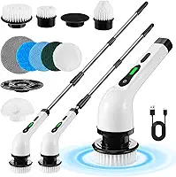 Escova Giratória de Limpeza Elétrica Motor Potente 25W 5000Mah Esfregão 9 em 1 MOP 360º Elétrico Poder e Versatilidade - CodaTech