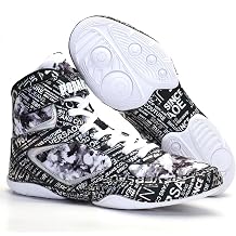Boxing Shoes Men's, Adults High Top Professional Wrestling Boots, Rubber Sole, Indoor Non-Slip Lightweight Gym MMA Training Boots