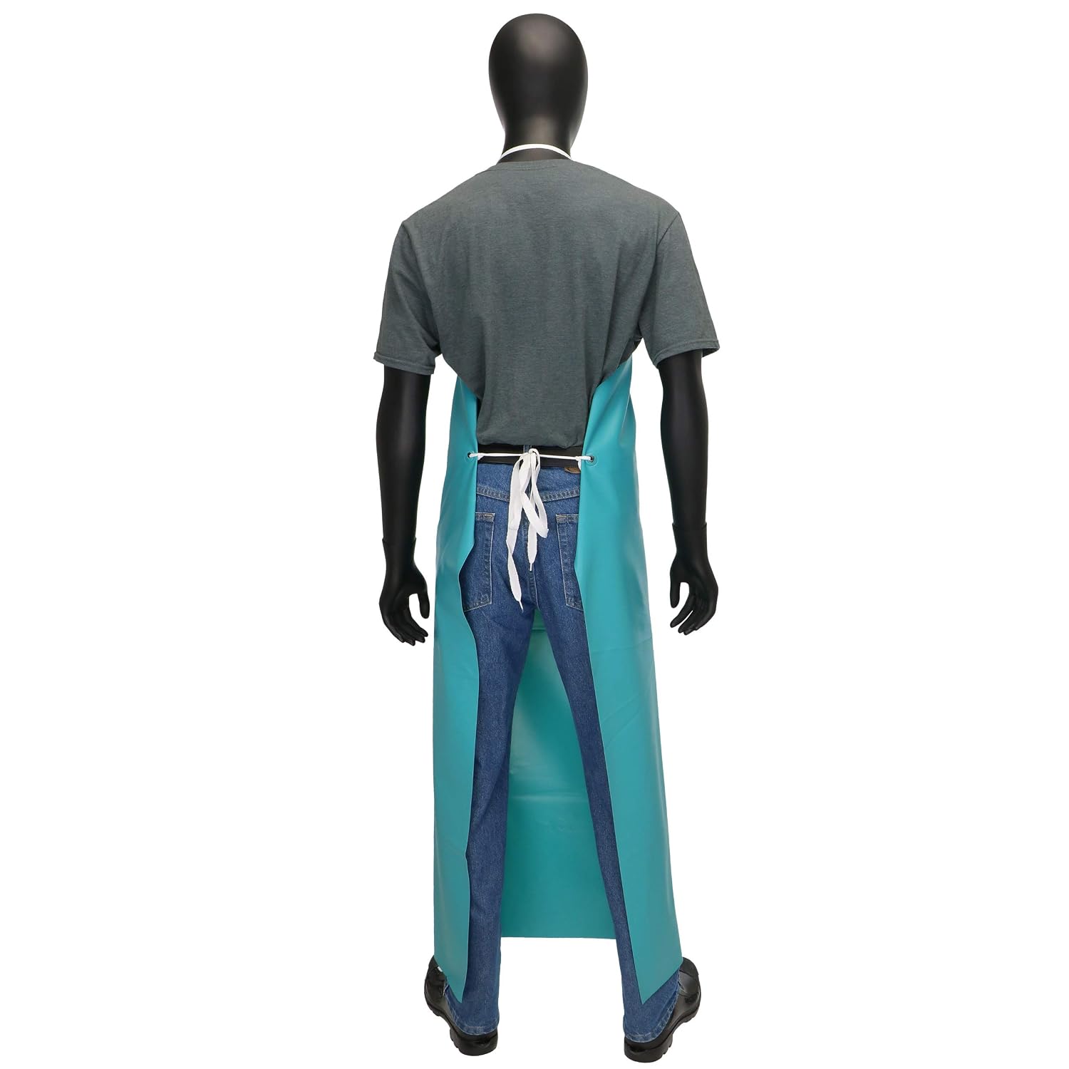 West Chester UG-20-50 Vinyl Work Apron – Green, 20 mil., 35 x 50 in., Liquid Resistant Hygiene Bib Apron with Grommets, Cloth Waist Ties