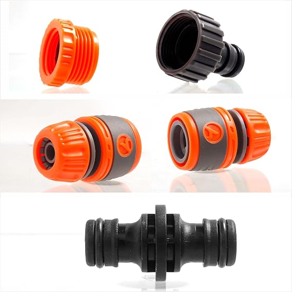 Garden Hose Pipe Connectors and Fittings Set - Outside Garden Hose Tap Connector Hose Pipe Connector, Hosepipe Connectors to Outdoor Tap Connectors Adapter for Taps G 3/4