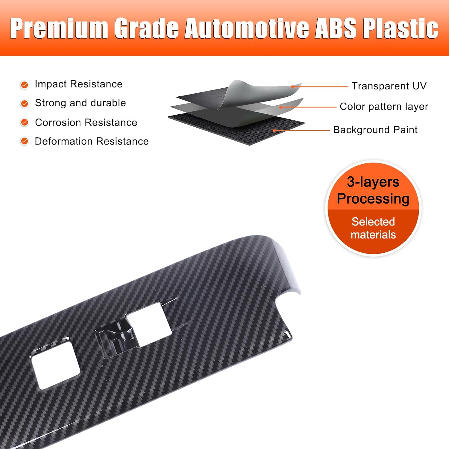 TOYCIDFG Door Window Lift Switch Panel Cover Trim Compatible with Toyota Tacoma 2024 2025, Car Interior Protection Decoration Accessories (Carbon Fiber Pattern)