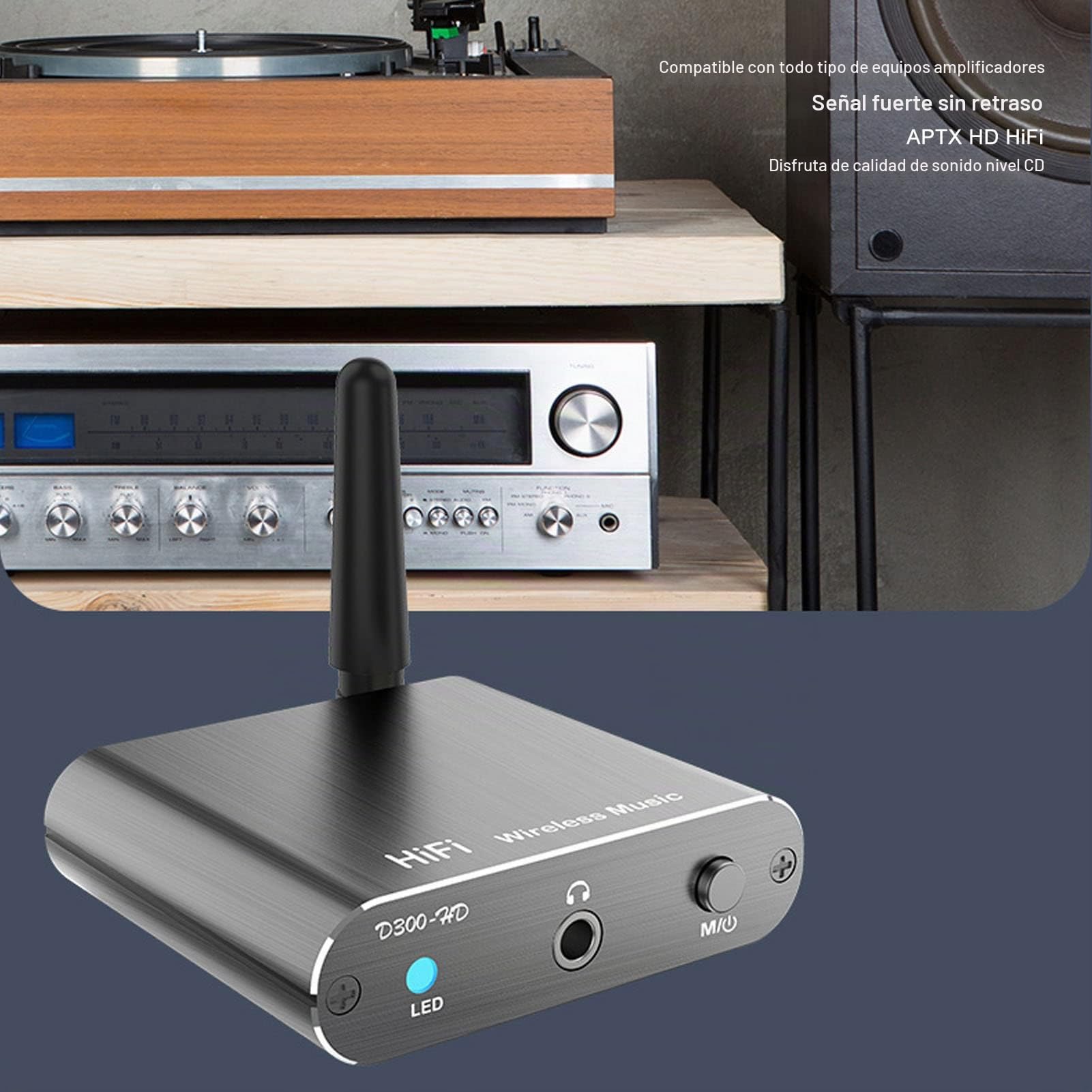 Receptor Bluetooth, Receptor de Música Bluetooth 5.2, Salida Coaxial óptica HiFi AUX, Adaptador de Audio Inalámbrico para Altavoces de Auriculares Estéreo Domésticos