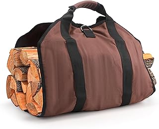 Firewood Carrier Firewood Bag Heavy Duty Canvas Log Carrier Tote for Firewood, Large Fire Wood Sling Carrier with Handles for Easy Transport Carrying and Wood Stove Accessories