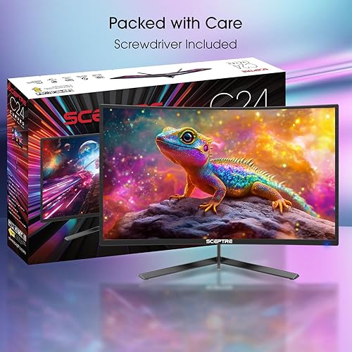 Miniatura 2 de Sceptre Nuevo monitor curvo para juegos de 24 pulgadas 1080p hasta 180+Hz DisplayPort HDMI 100% sRGB, AMD FreeSync Altavoces integrados Máquina