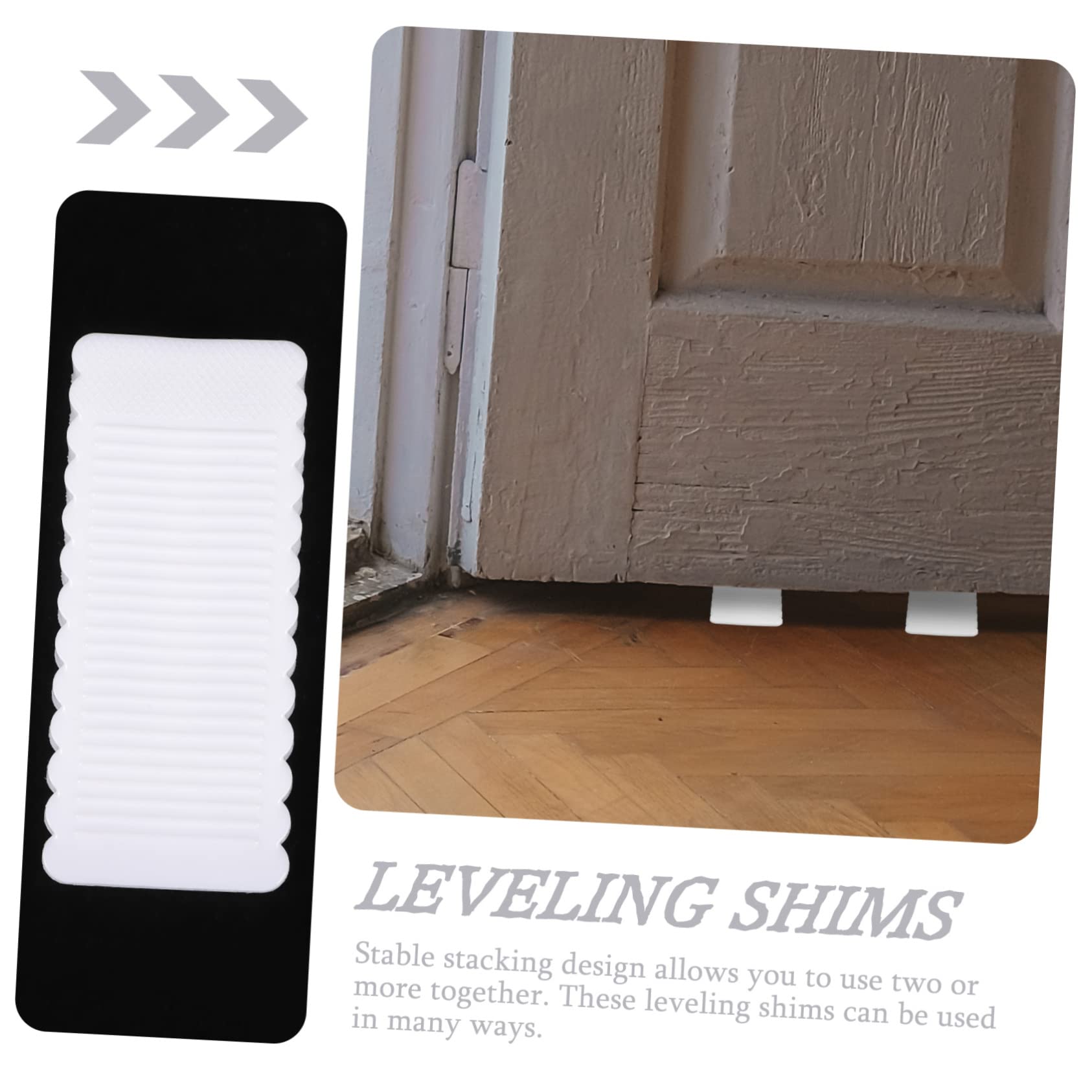 Mipcase Furniture Spacer Wedges 4 Pack White Leveling Shims Door Stop Stabilizer for Home