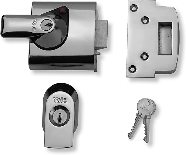 Yale P-BS1-CH-CH-60 - BS1 British Standard Nightlatch - 60mm - Chrome Finish - High Security Approved by Insurance Companies