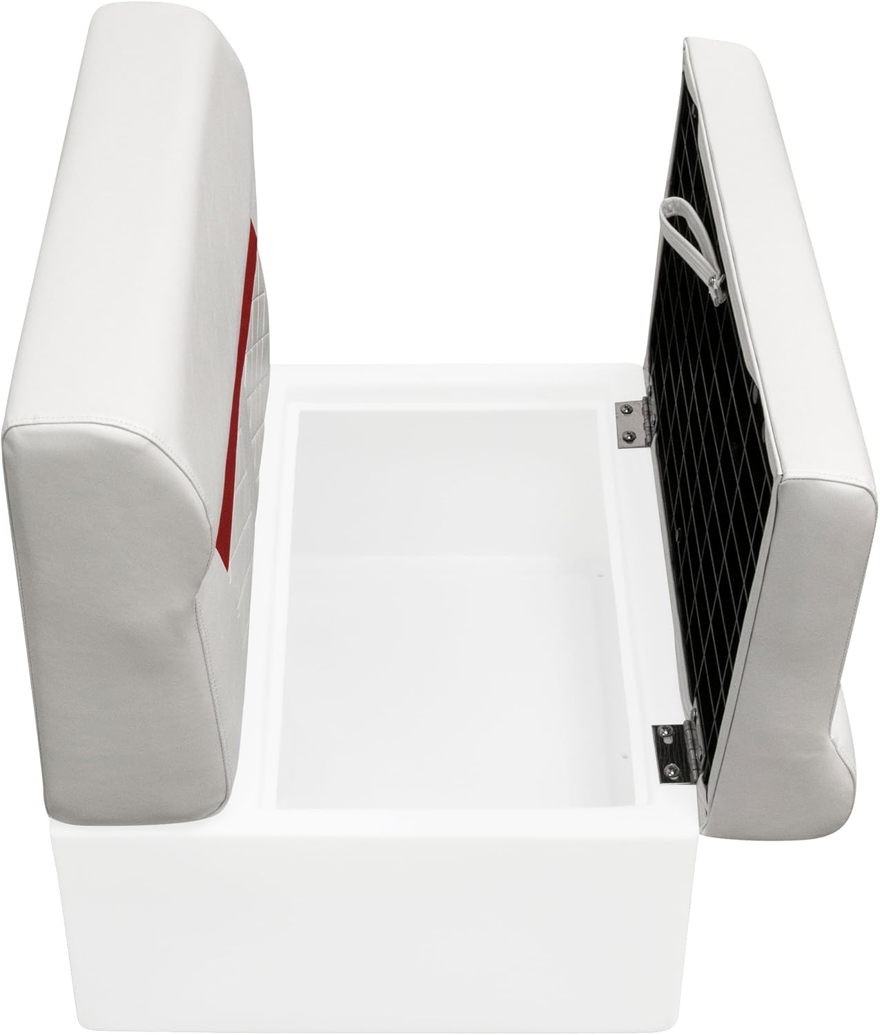 Wise DLX95-1906 DLX Series 28" Pontoon Bench Cushion Set - White/Crimson Red