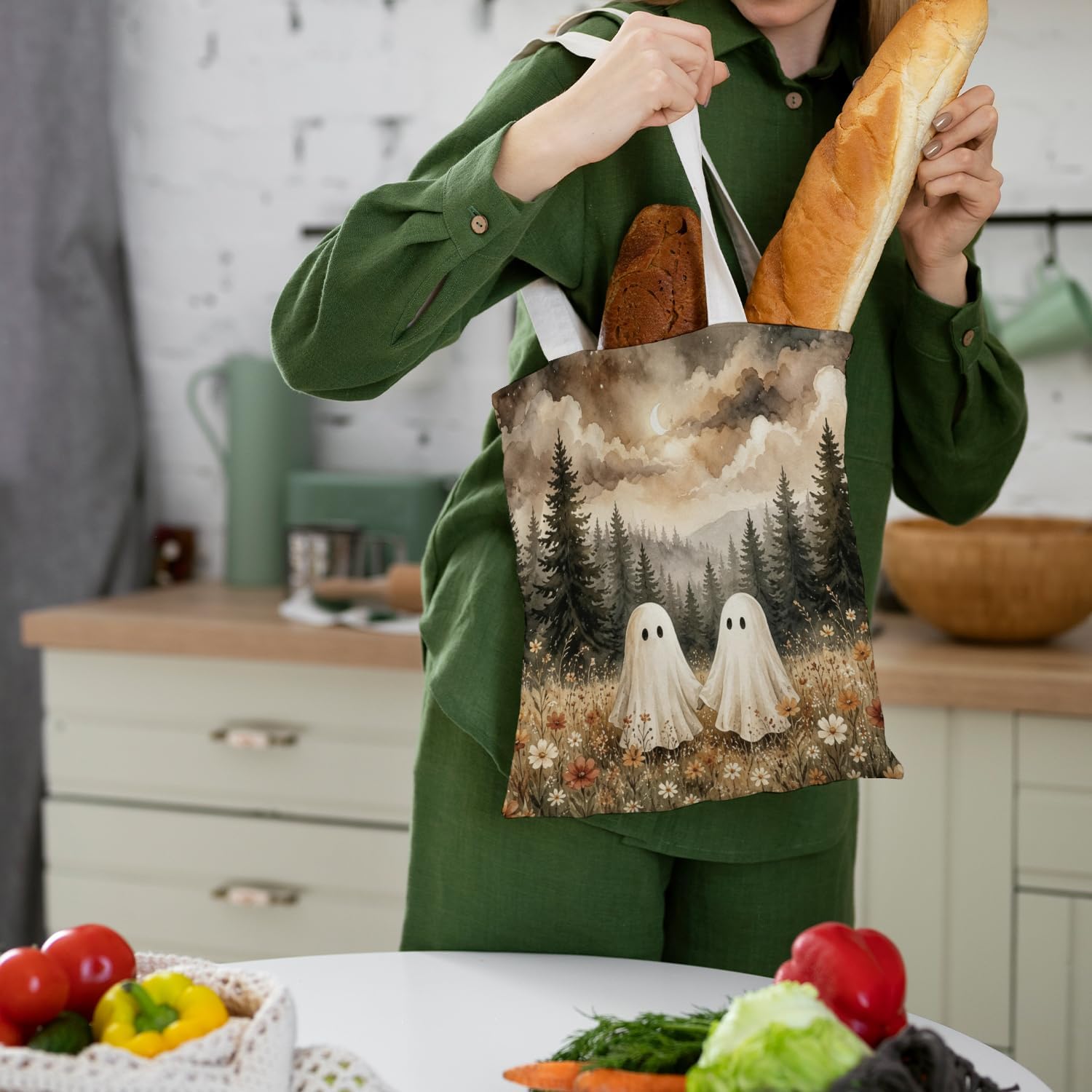 Halloween Tote Grocery Shopping Bag image 2