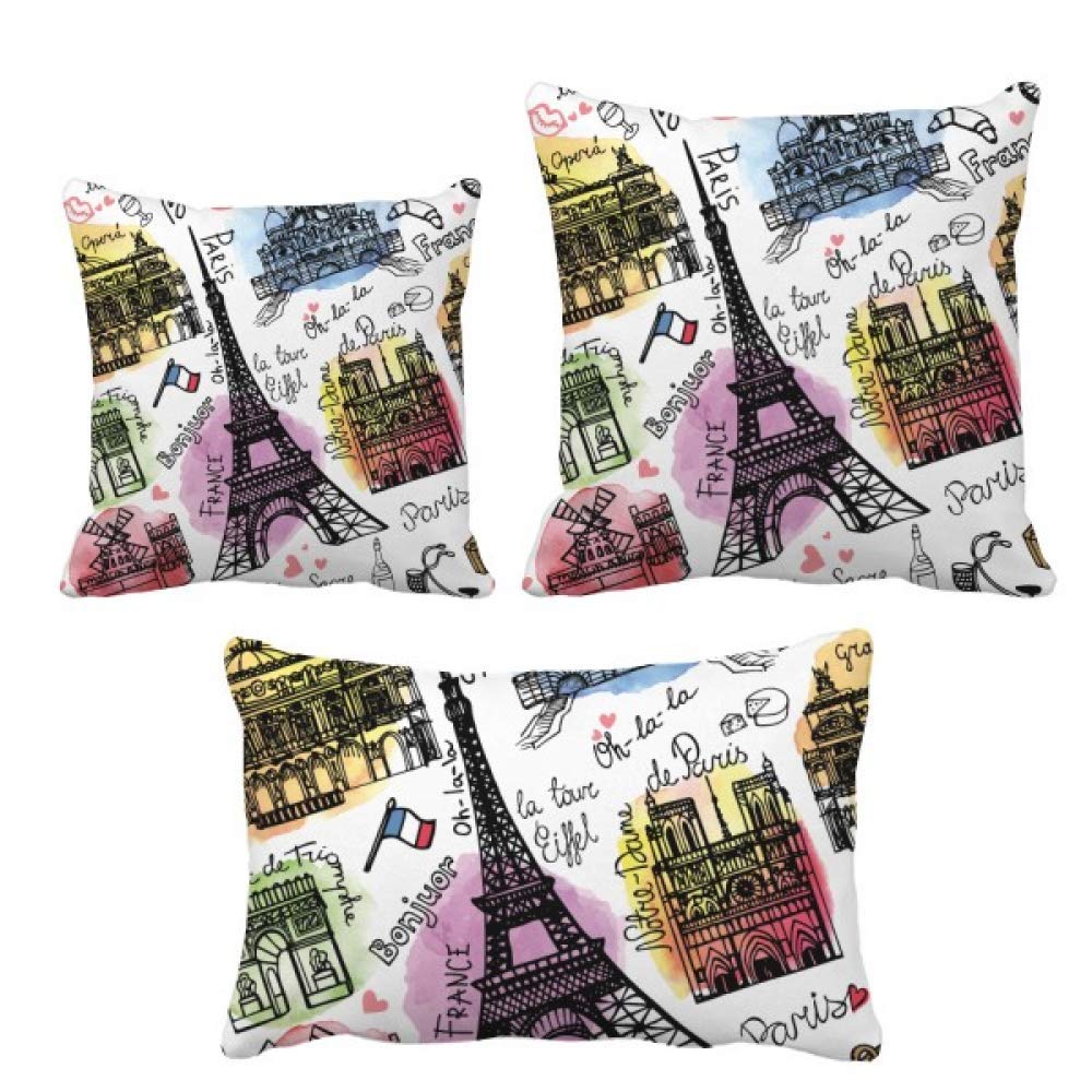 Housse de coussin Tour Eiffel aquarelle pour revivre la magie de Paris chez soi
