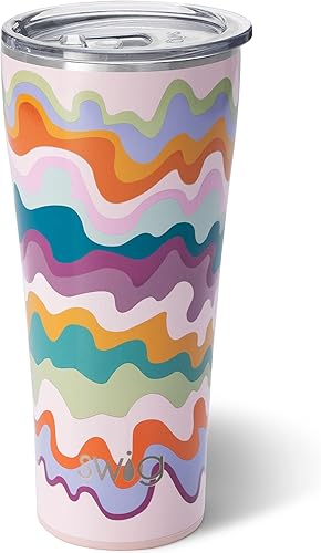 Swig Life Vaso térmico con tapa, acero inoxidable, triple aislamiento, doble pared y sellado al vacío, para lavavajillas, para café, viajes,