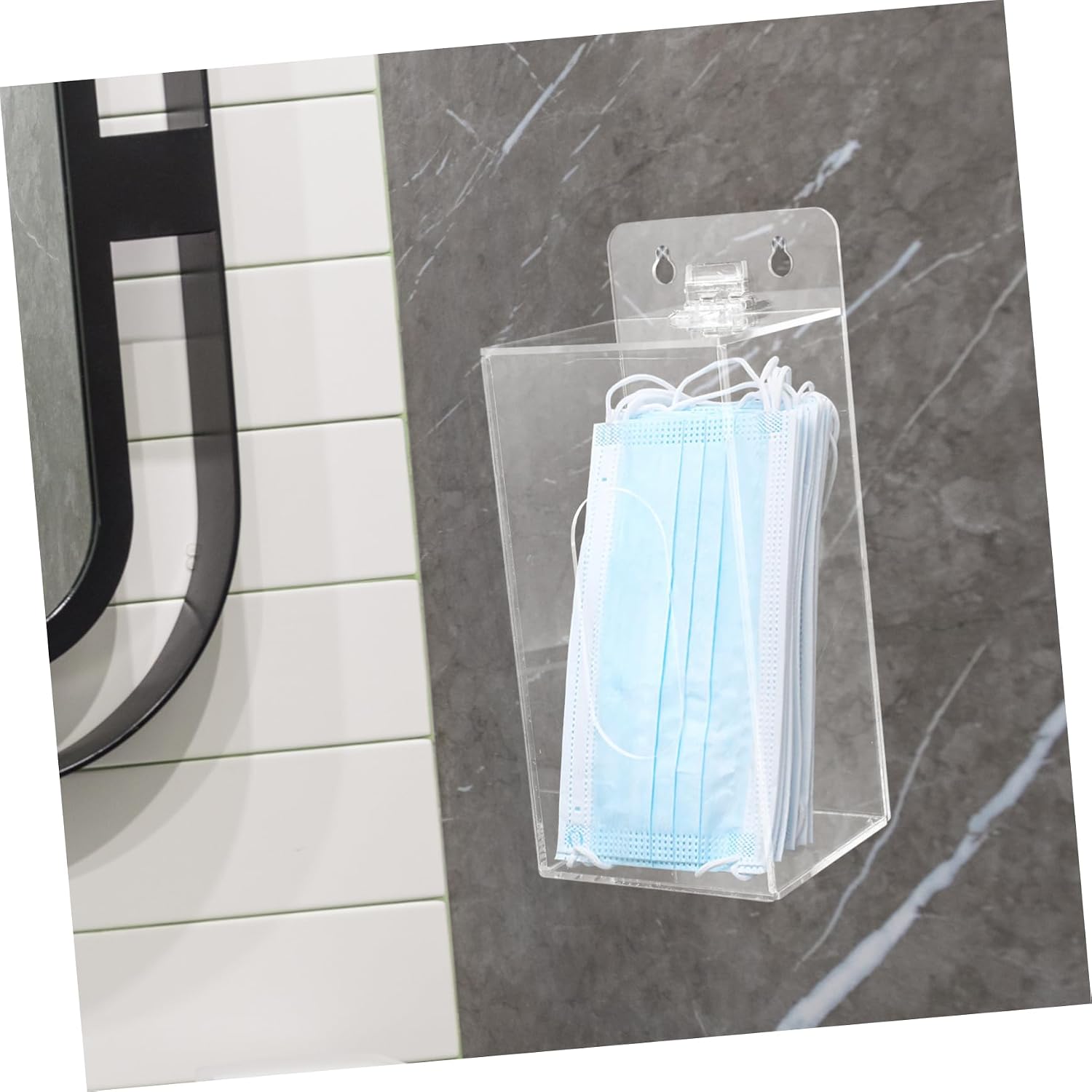 Garneck Glove Dispenser Box Wall Mount Acrylic Glove Holder Mask Dispenser Mask Organizer