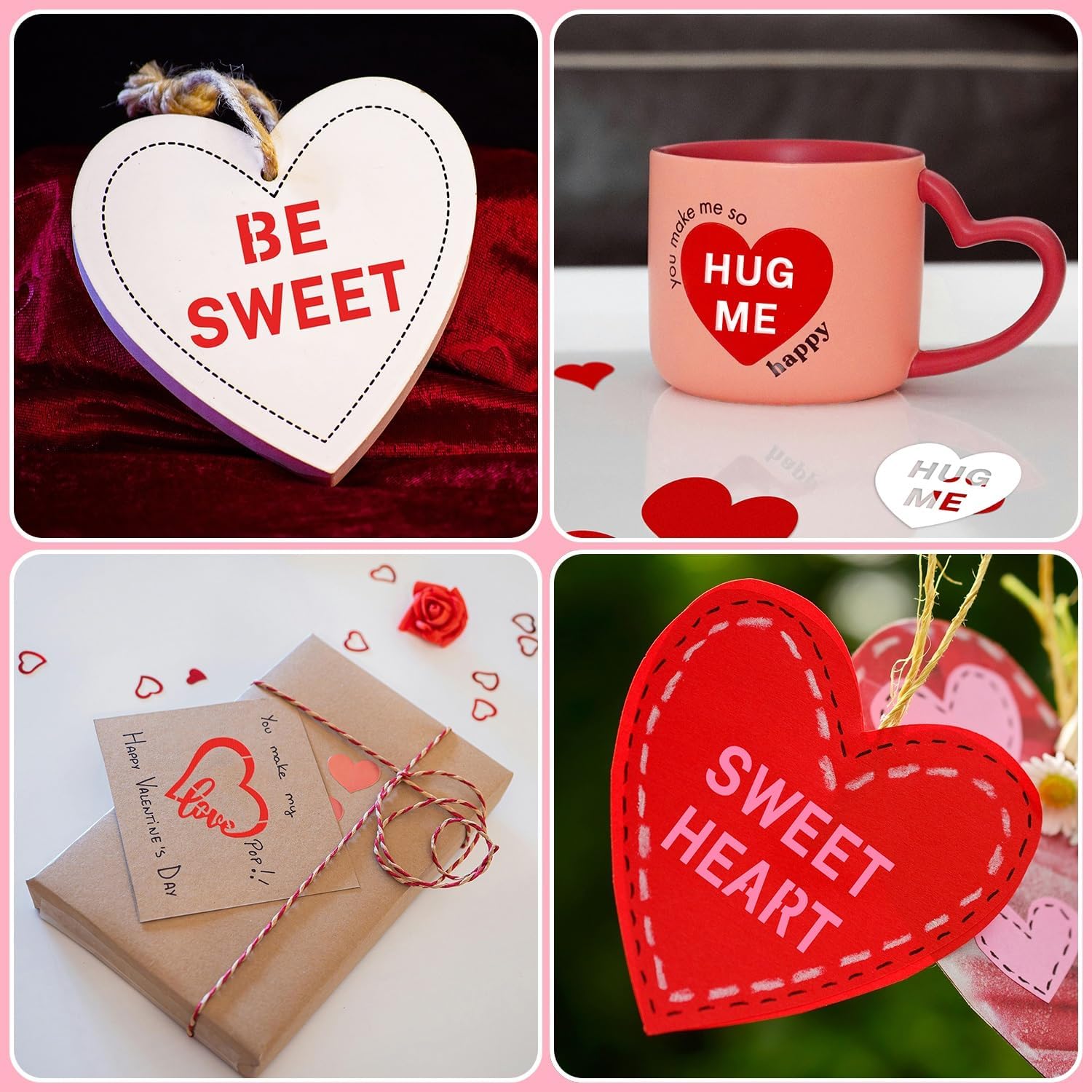 Valentine Cookie Stencils, 60 Pcs Conversation Heart Love Phrase Stencil for Cookies, Baking Decor, Crafts Painting