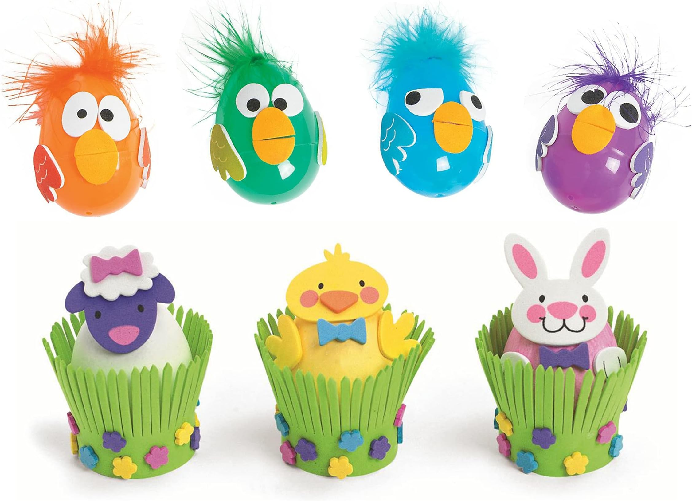 Easter Egg Decorating Crafts Kit - Including Egg and Friends Finger Puppet Decorating Craft Kits (Make 12) and Easter Animal Craft Kits (Make 12)