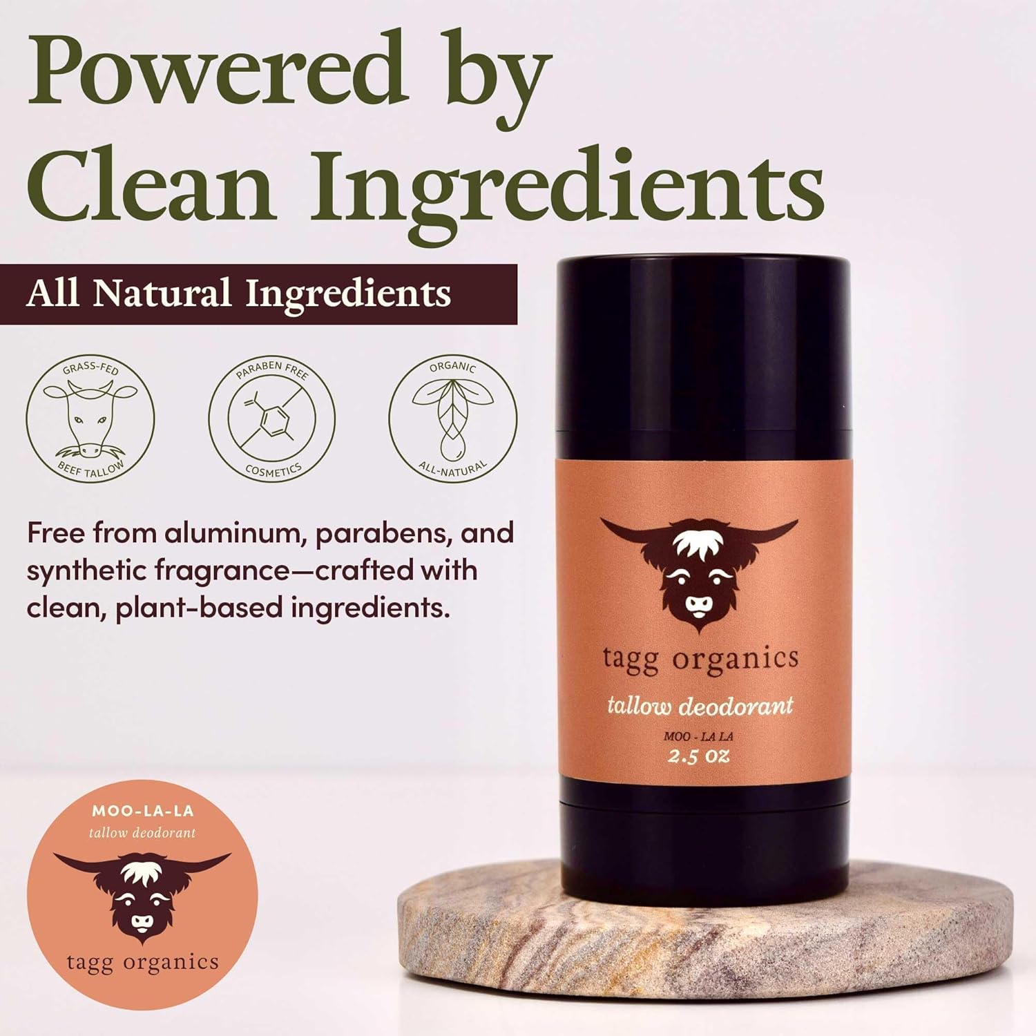 Purely Organic Deodorant from Grass-Fed Tallow and Natural Odor Neutralizers – Pure Essential Oils and Vitamin K For Skin Health and Nourishment – Scent Moo-La-La - Image 3