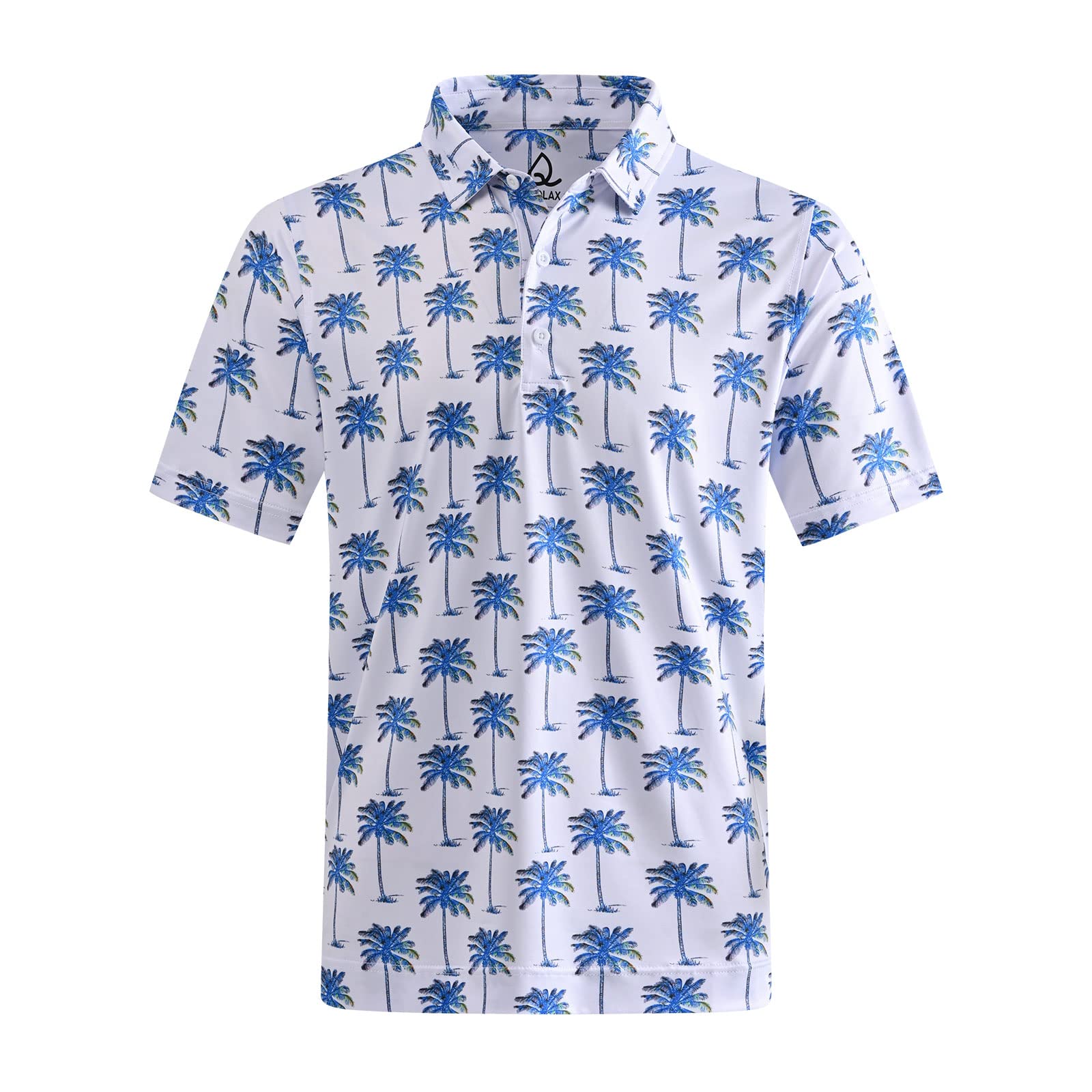 DEOLAX Mens Golf Shirt Fashion Prints Athletic Mens Polo Shirts Short Sleeve Classic Casual Dry Fit Soft Golf