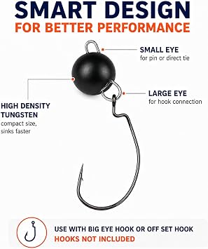 Tungsten Cheburashka Weights, Free-Swinging, Multiple Sizes