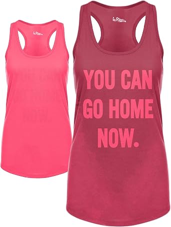 LeRage Sweat Activated Tank with Hidden Motivational Message for Gym Pink Medium
