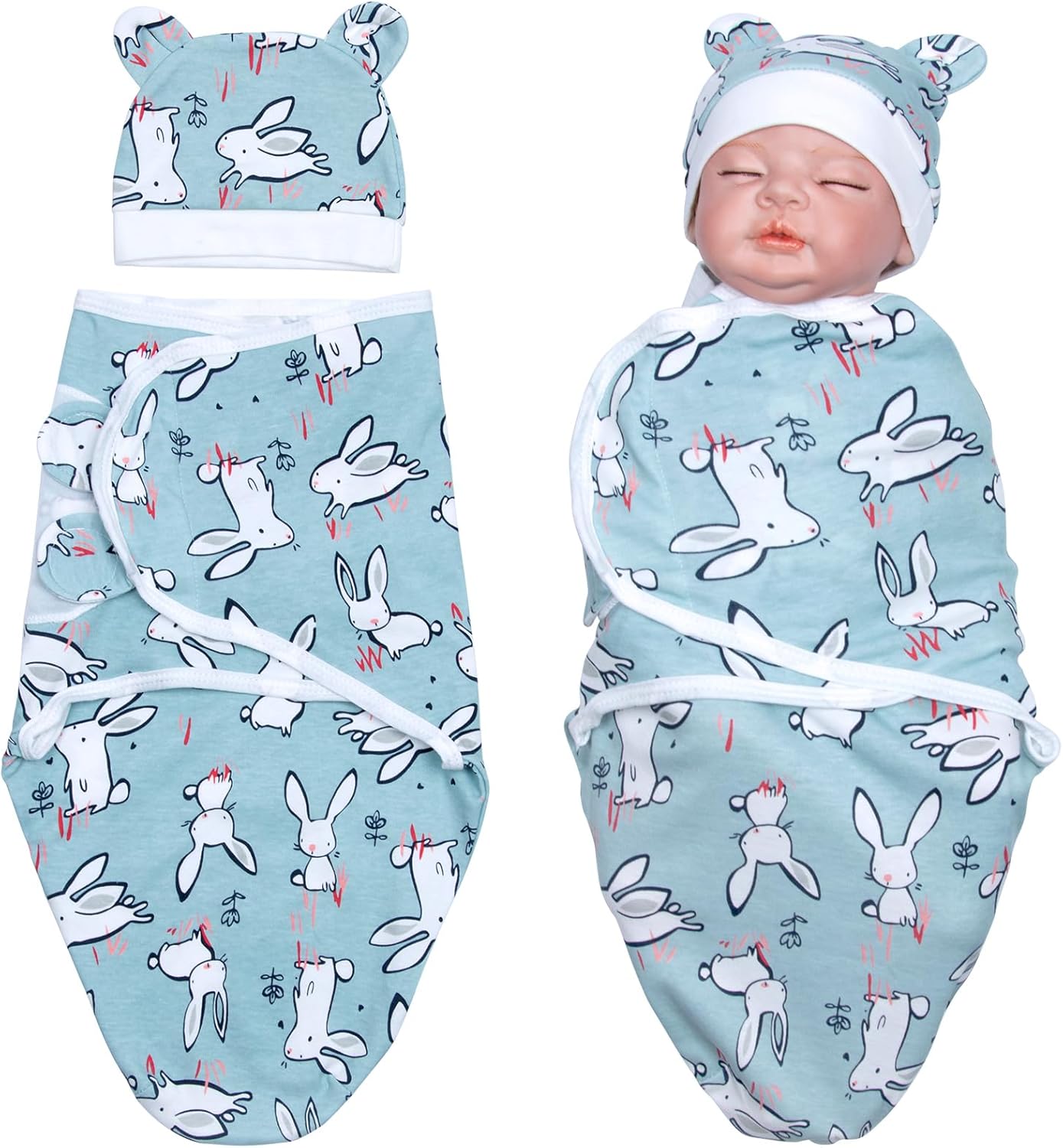 Reborn Baby Doll Swaddle Blanket 2-Piece High Flexibility Sleep Sack for 17-22 Inch Newborn Dolls Girl and Boy Fake Doll Clothes Accessories