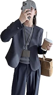 [BEIBANG] ノーカラー テーラードジャケット ショート丈 レディース シンプル フォーマル スーツジャケット 通勤 ビジネス ブレザー ボタンなし Vネック アウター 春 秋