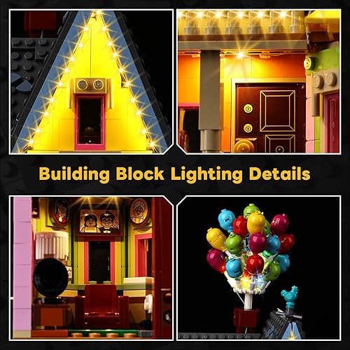 Miniatura 5 de Kyglaring Luz LED para Lego Disney y Pixar 'Up' House 43217 Kit de construcción modelo para niños - sin juego de Lego (versión clásica)