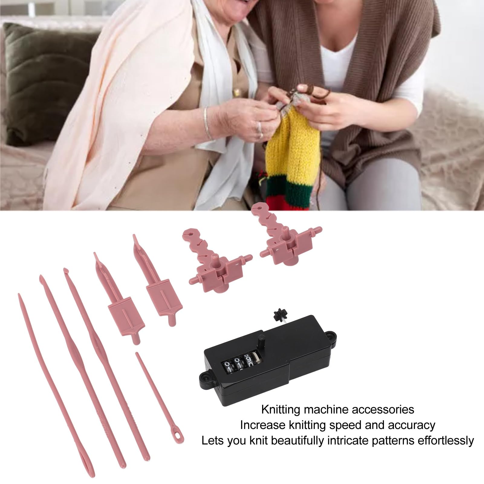 GOWENIC Knitting Machines Adapter Set, Weaving Round Knitting Machines, DIY Knitting Machine Accessories, Lightweight Knitting Machine Accessories Replacement for Sentro (9cs Set),