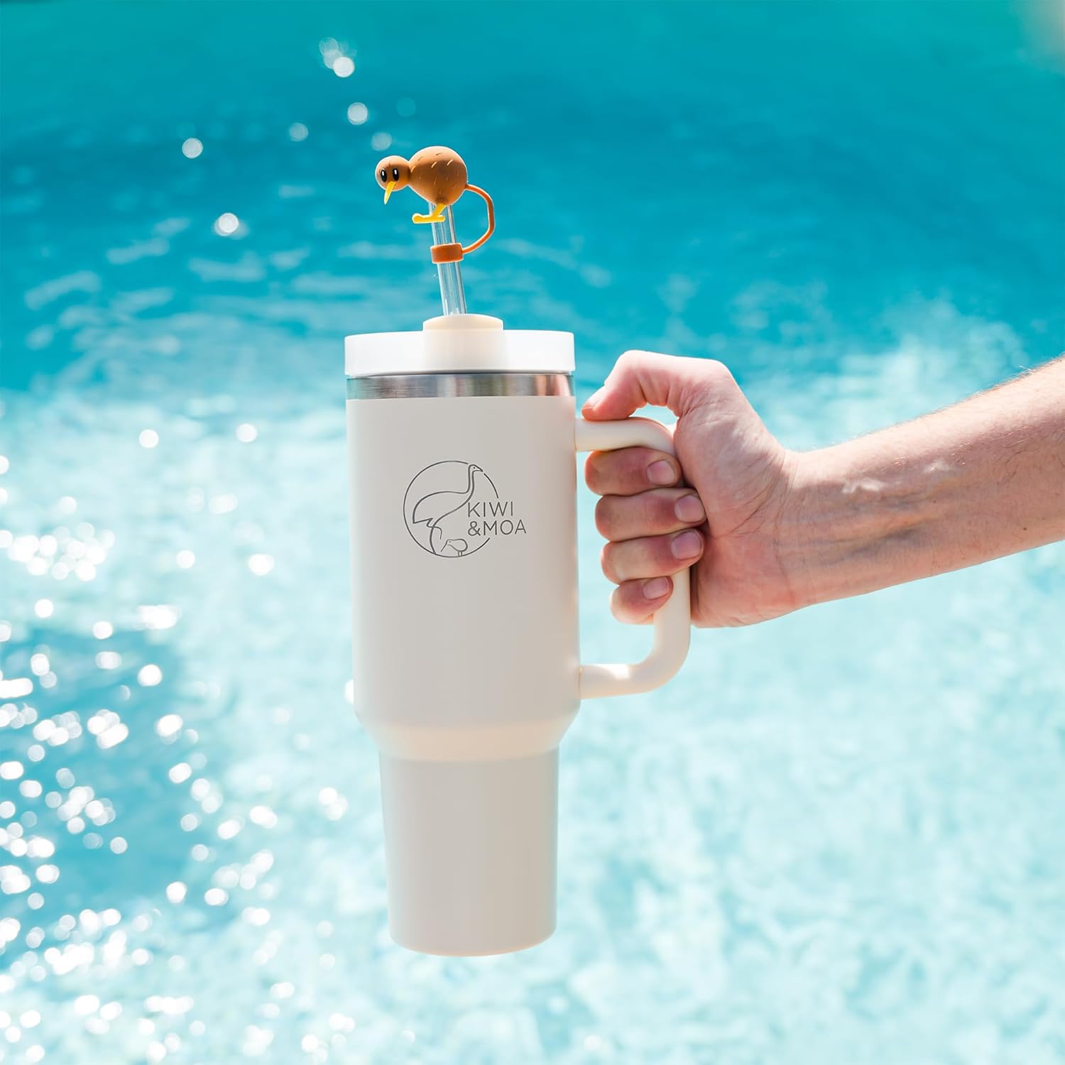 40oz. Tumbler with Handle and Straw, includes Kiwi Straw Topper (Blossom) - Image 8