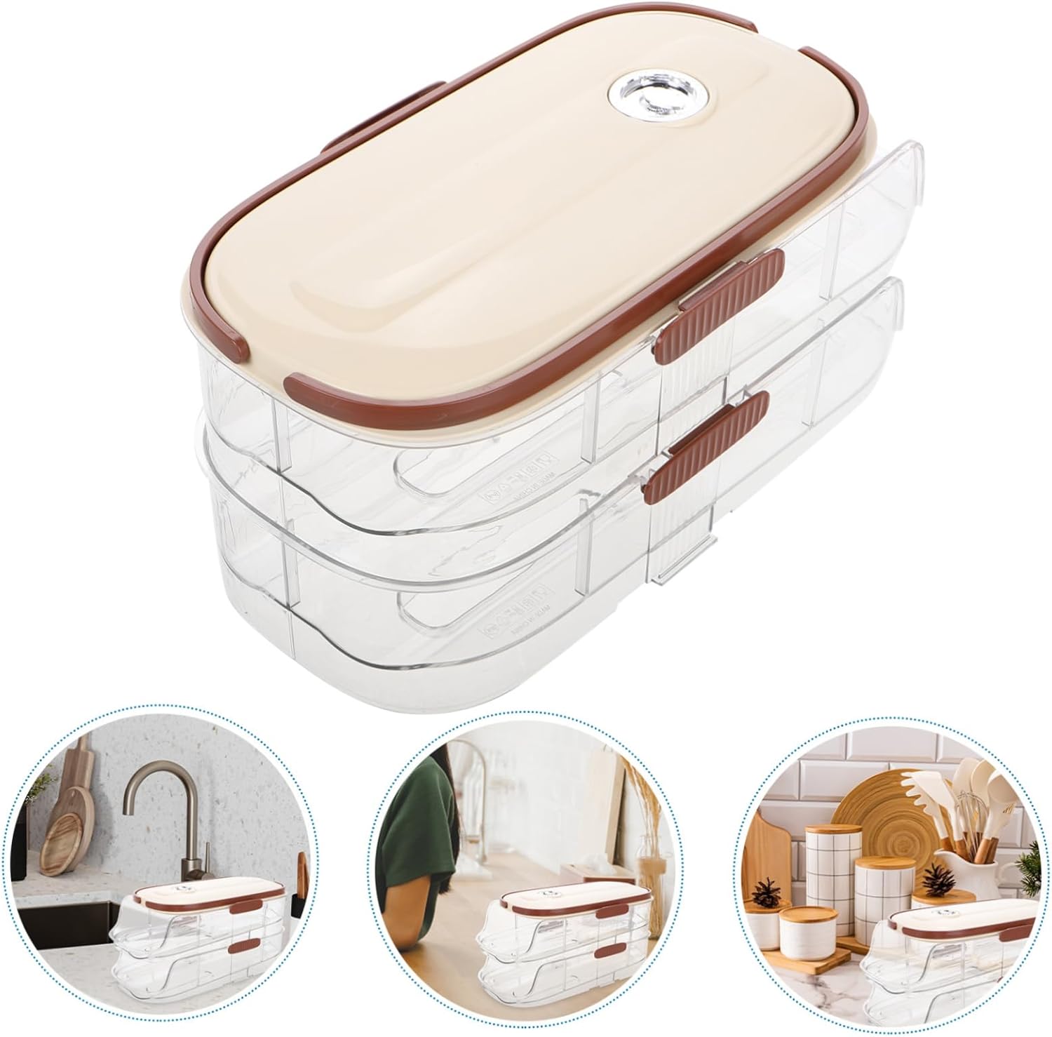 jojofuny Rolling Egg Dispenser Organizer Egg Holder for Refrigerator Compact Design Capacity Convenient Storage for Kitchen and Countertop