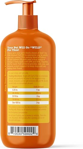 Miniatura 7 de Zesty Paws Aceite de pescado salvaje de Alaska para perros y gatos, mezcla de aceite de abadejo y salmón, ácidos grasos Omega 3 EPA y DHA para