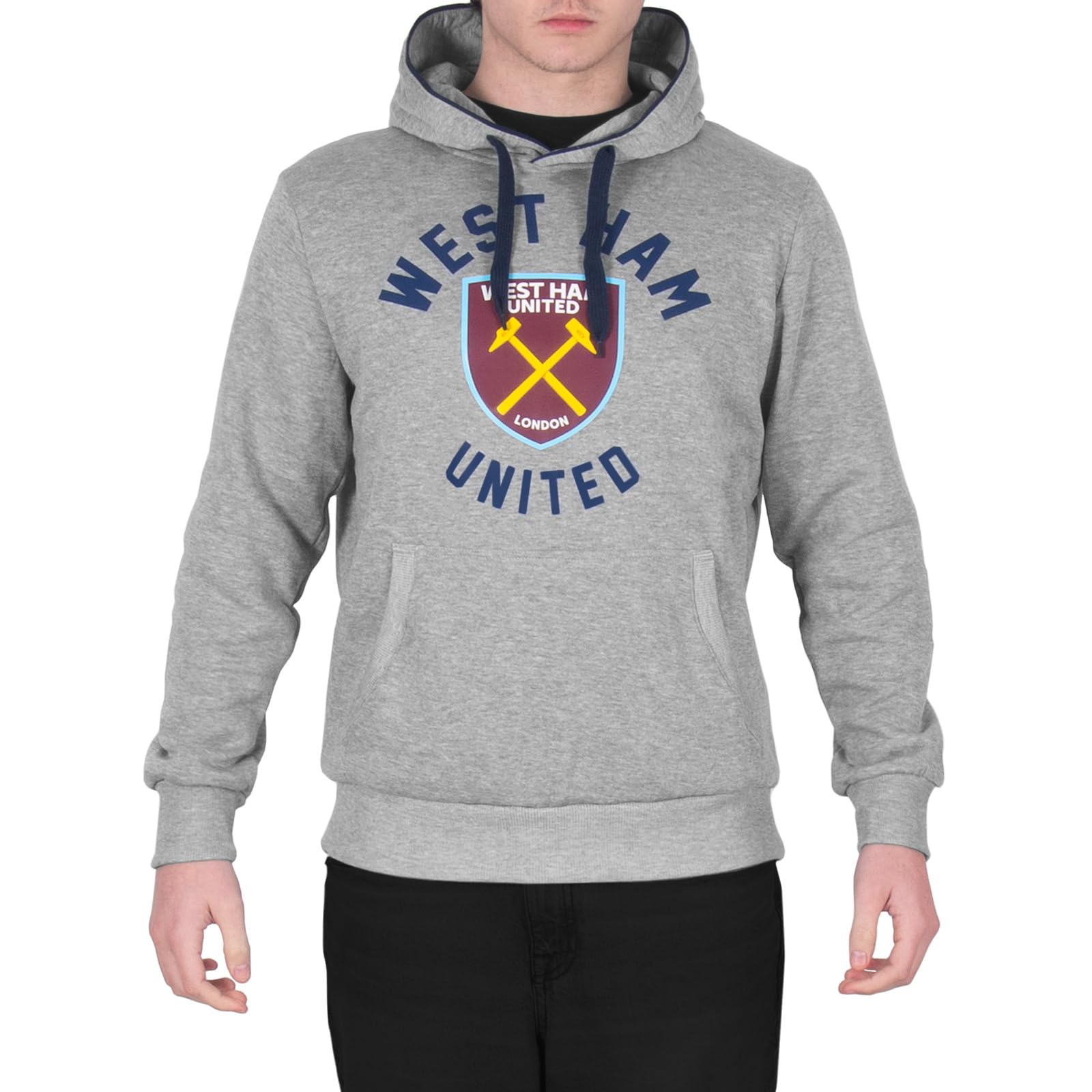 West Ham United FC Mens Licensed Hoodie - Grey - M