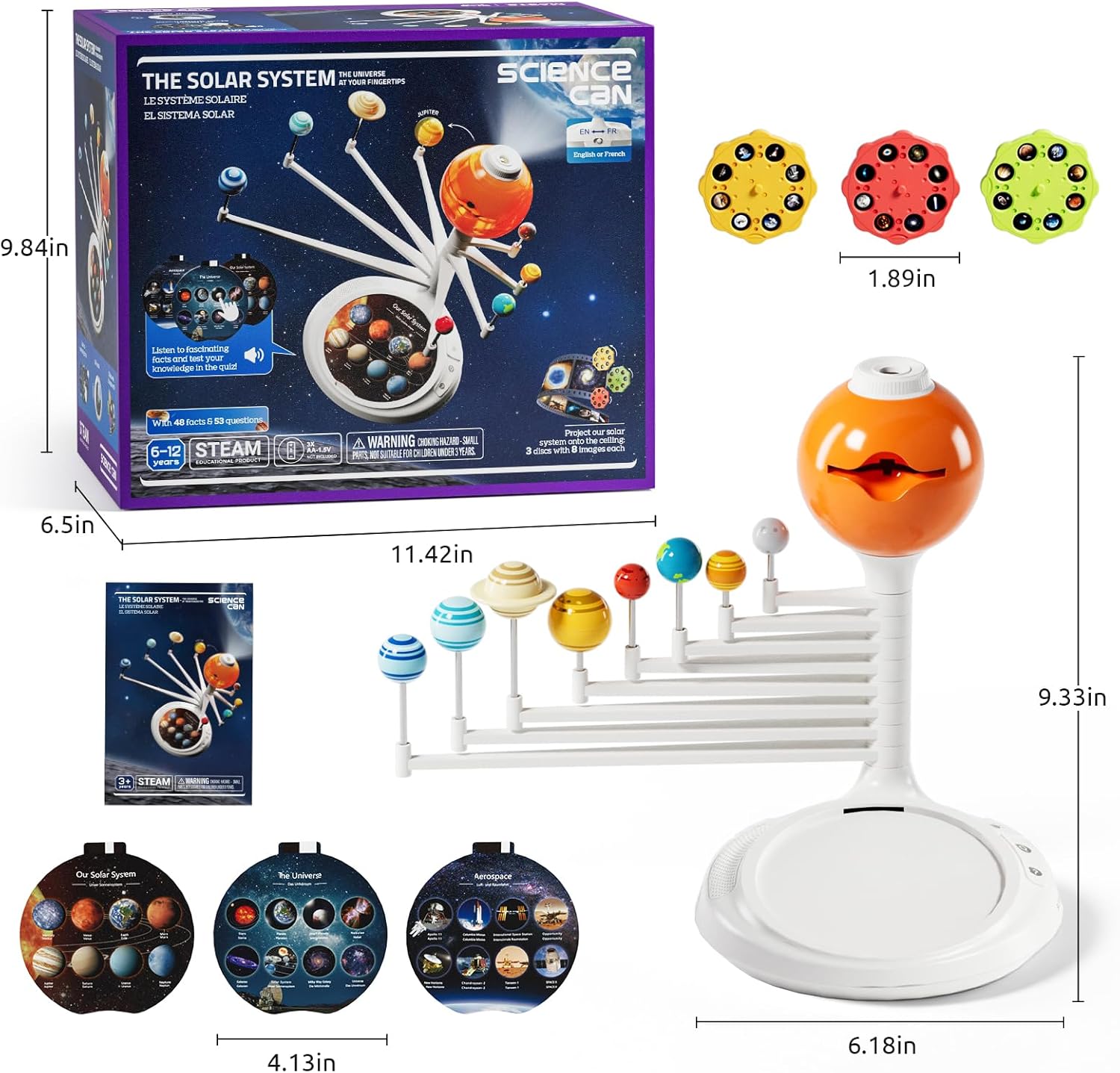 Science Can Solar System for Kids, Interactive Talking Solar System Model, STEM Planetarium Projector with 8 Planets, Space Toys Gift for Age 6-12 Boys & Girls, Classroom & Home Astronomy Learning - Image 8