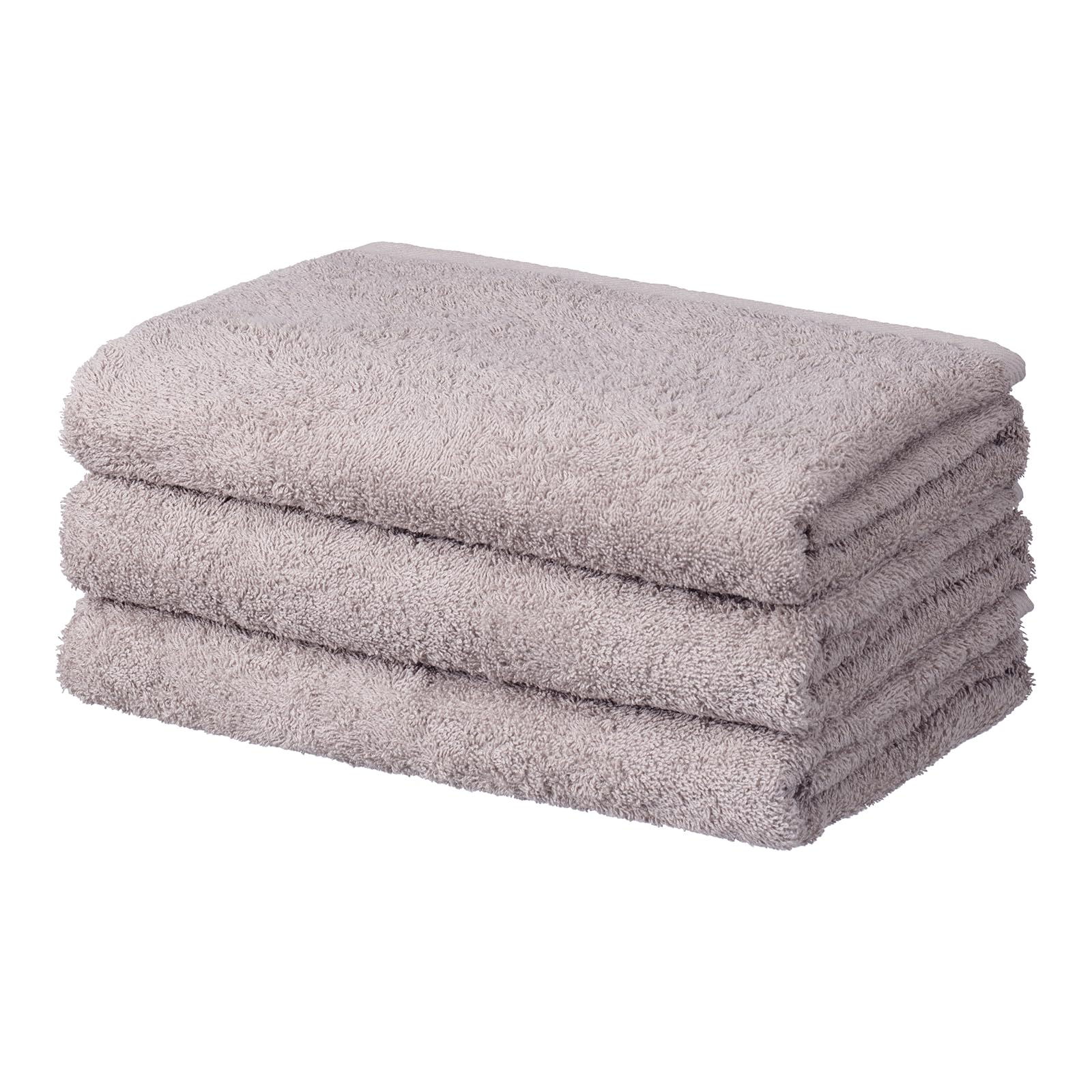 Japanese Cotton Bath Towel Set of 3 Warm Gray Thin Salon Grade 24x47in