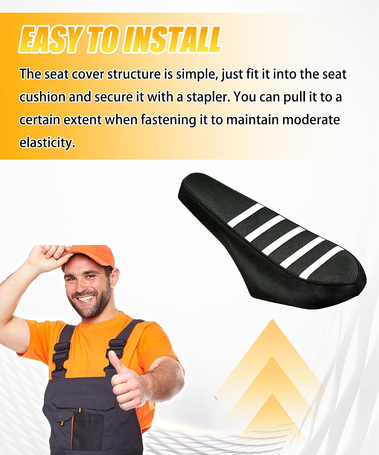 E-Bike Seat Cover Fits for Ridstar Q20/Q20 Pro/Q20 Lite E-Bike, Non-Slip Waterproof Wear-Resistant UV-Resistant, Easy Install E-Bike Seat Cover (White)