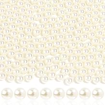 500PCS 8mm No Hole Pearl Beads for Vases Filler,Round Ivory Floating Pearls for Centerpieces Vases, Brushes Holder, DIY Crafting, Wedding Party Decoration and Candles Centerpiece Ivory