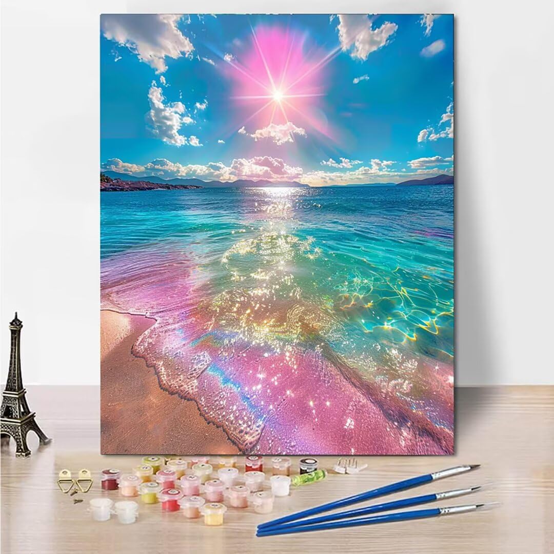 RNXAOPEN Dipingere con i Numeri Bambini, Passatempo per Adulti Kit Lavoretti Creativi per Bambini, Paint by Numbers Idee Regalo Bambina Bambino, Giochi Creativi Giochi Bambina name 70x95cm 7629-P