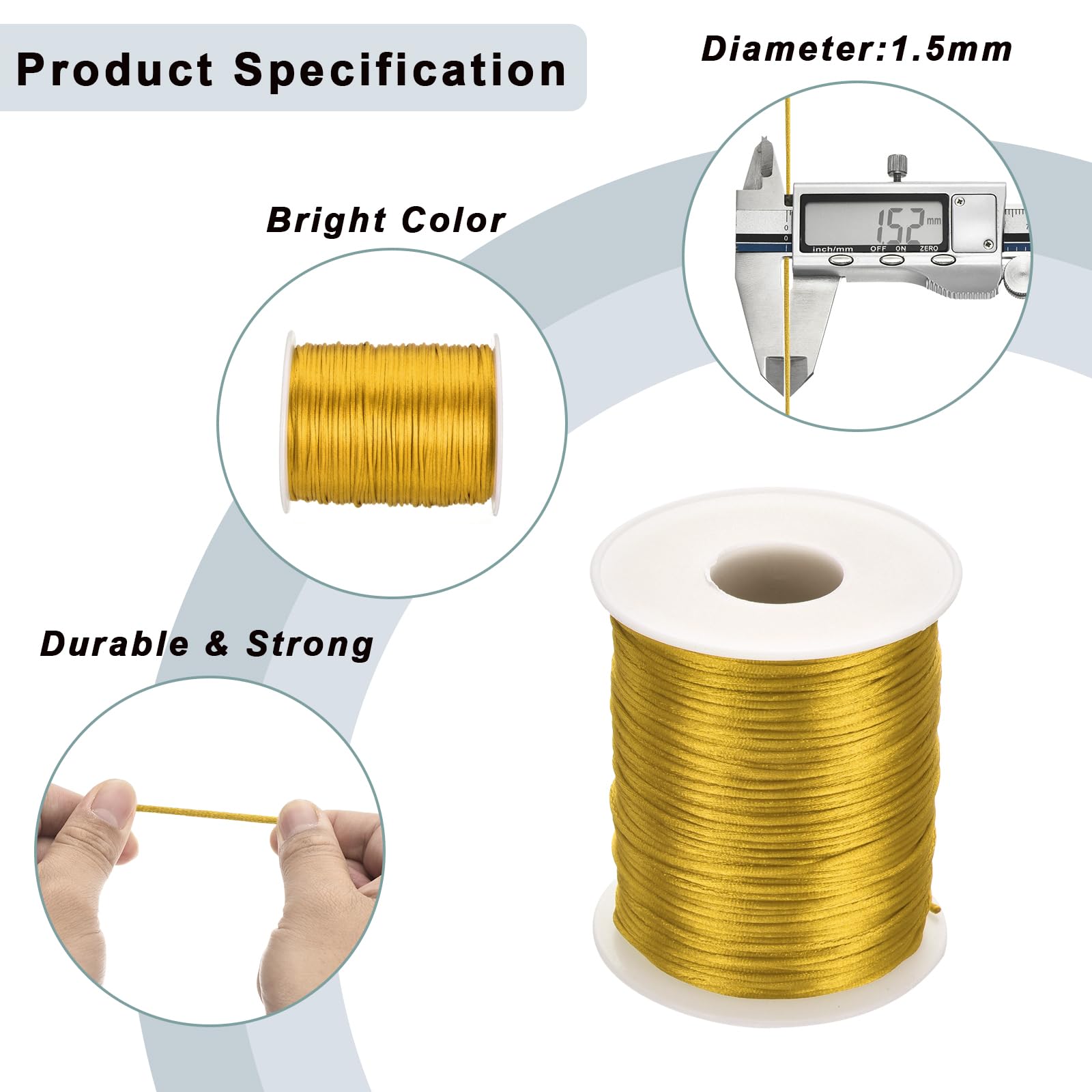 Rebower Nylon Satin Cord 1.5mm - Image 2