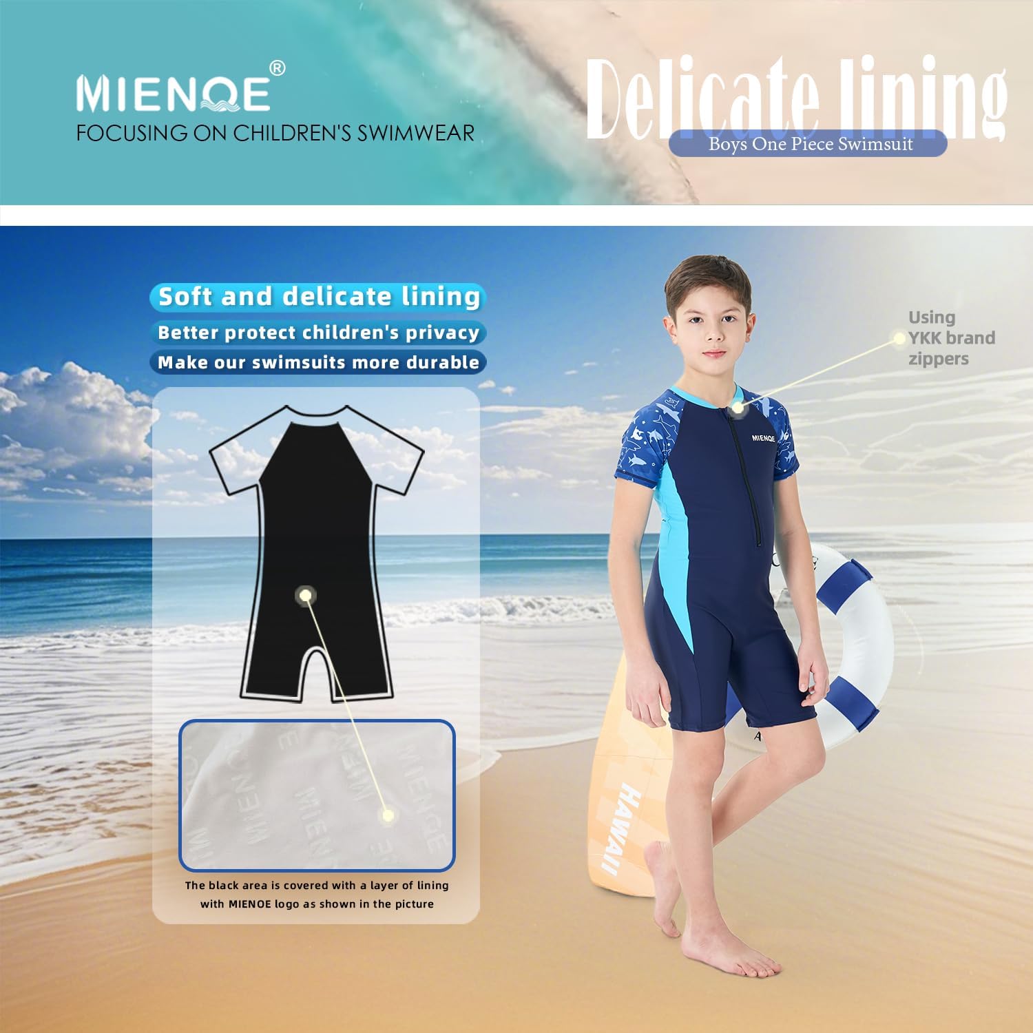 MIENOE Boys Swimsuit One Piece Kid Swimsuit Boys Water Sport Short Swimsuit UPF 50+ Sun Protection Bathing Suits - Image 6