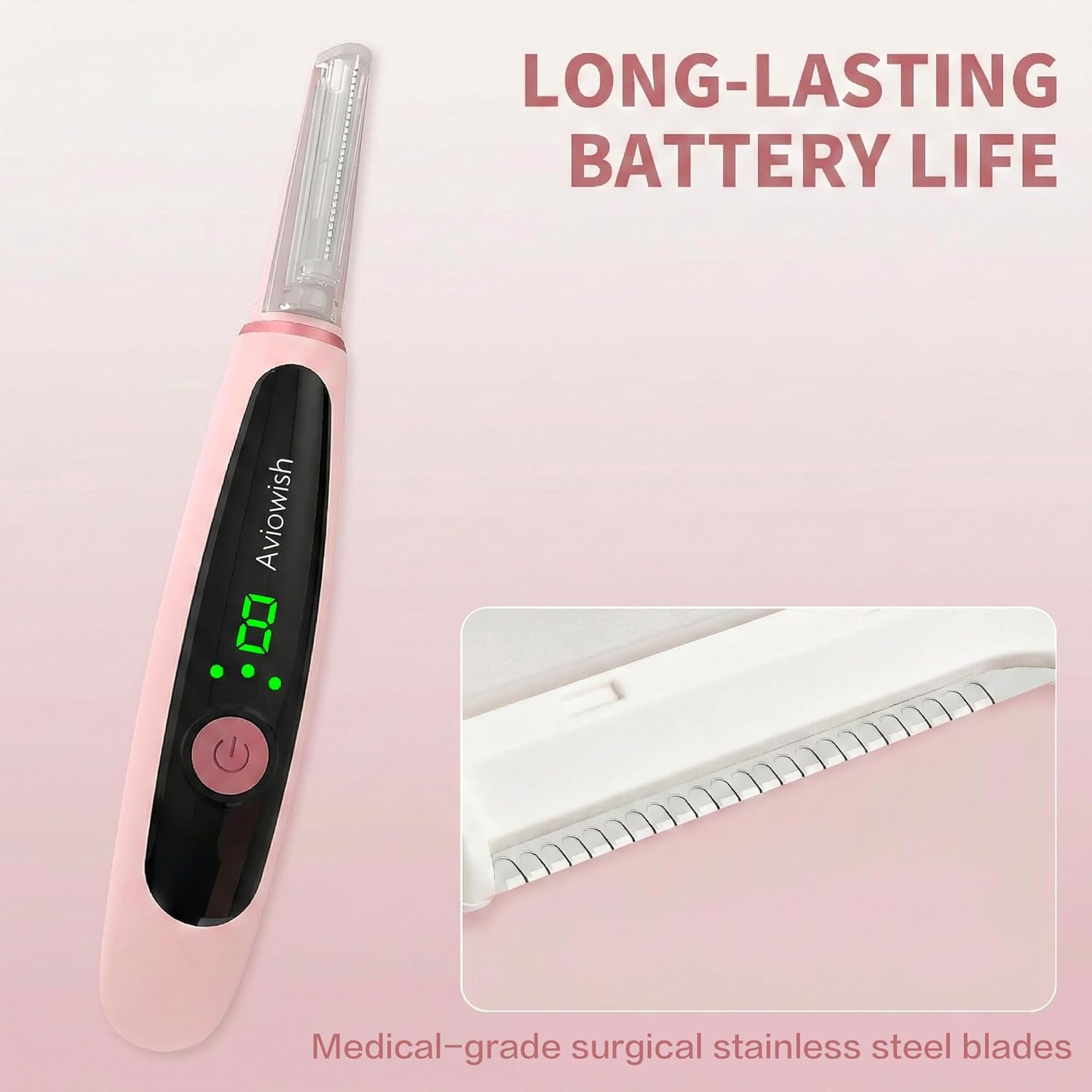 Sonic Dermaplaning Razor for Women face – Beginner-Safe & Sensitive Skin Friendly, Controlled Exfoliation to Remove Peach Fuzz & Dull Skin – 3 Precision Speeds – 12 Blades&LED Light