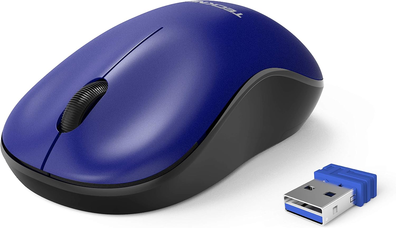 TECKNET 2.4G Omni Small Portable Wireless Optical Mouse with USB Nano Receiver for Laptop, PC, Computer, Notebook, Mac, 18 Month Battery Life (Blue)