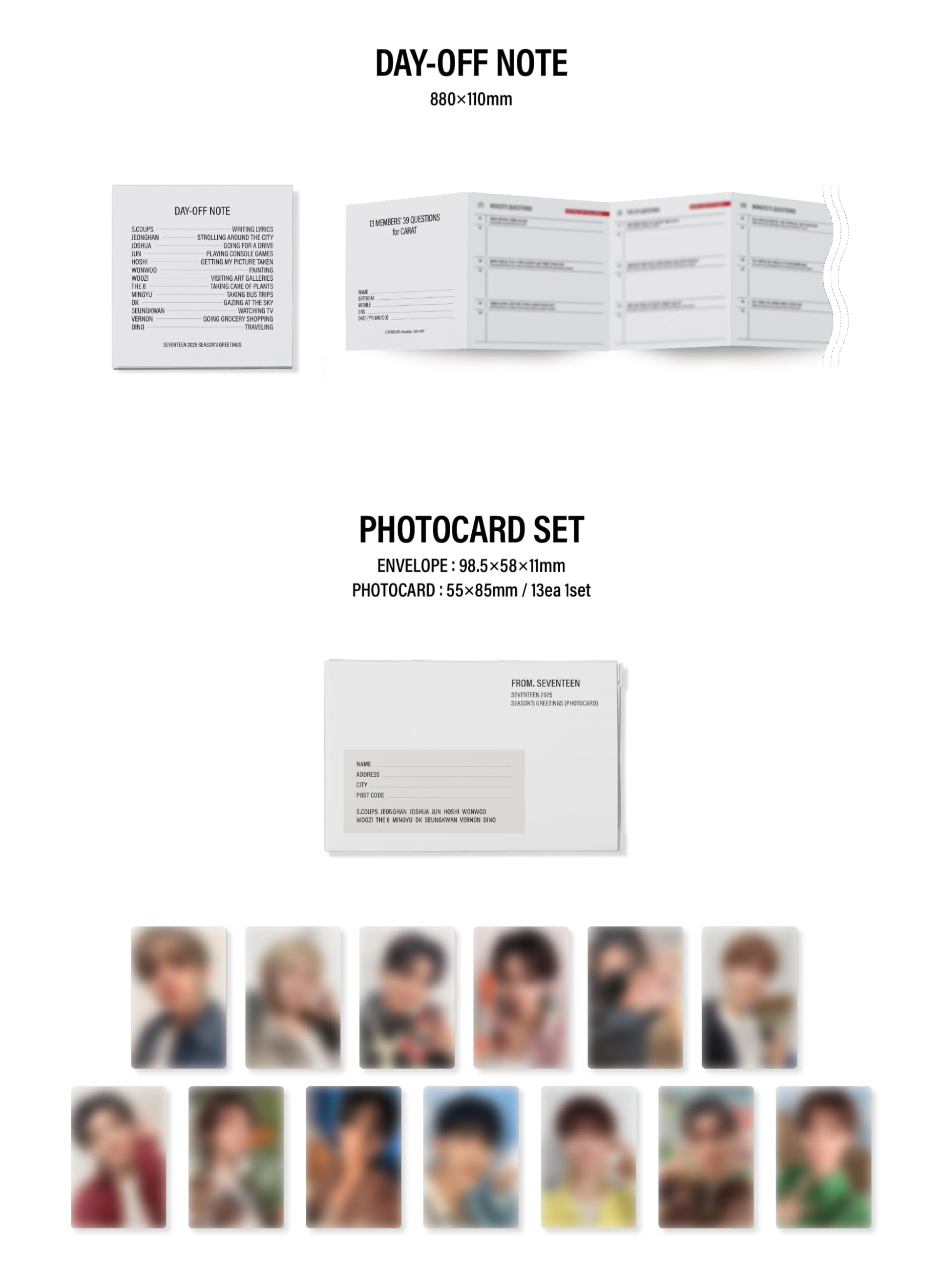 Amazon.com: SEVENTEEN - 2025 SEASON'S GREETINGS Photobook + Photo