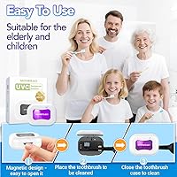 Vista 6 de MONESAO Estuche Sanitizador para Cepillos de Dientes, Mini Fundas Portátiles para Cepillos de Dientes con Soporte, Soporte Recargable para Cepillos