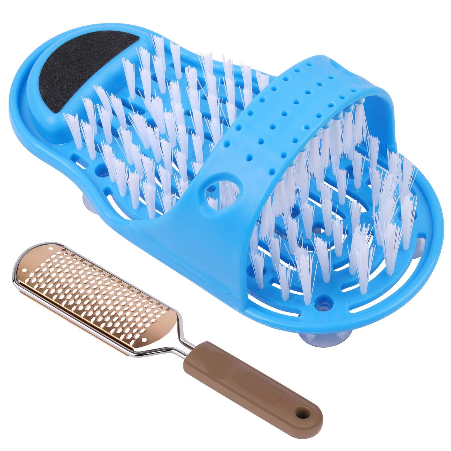 Tbestmax 4 pcs Shower Brush for Long/Thick Foot, Women and Gir Double Layer