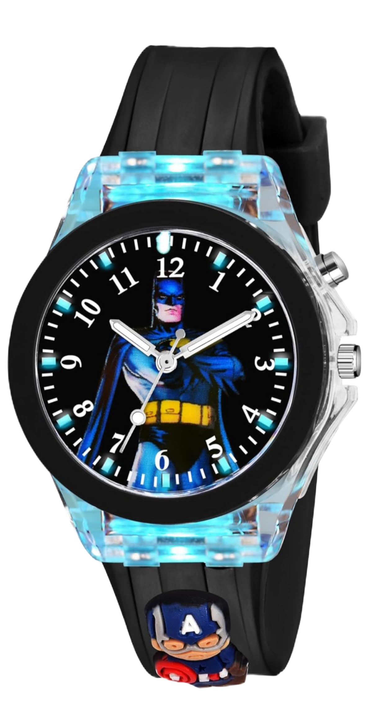 TONSY Kids Edition 3D Cover Ben 10 Hulk Batman Spiderman Marvel Avengers Digital Watch for Kids with Disco 7 Lights Boys & Girls, Black Multicolor Gift Watch for Kids 5-6 Years (B0DH3SVMBY) Amazon Price History, Amazon Price Tracker