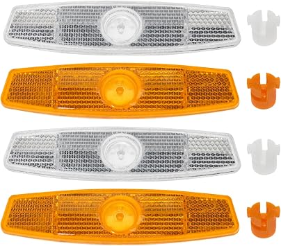 4Pcs Bike Wheel Reflectors, Easy to Install and Remove | Bike Reflectors, 4.48*1.1 Inch, 2 White And 2 Yellow, Fit Mountain Bikes, Road Bikes And Other Bicycles