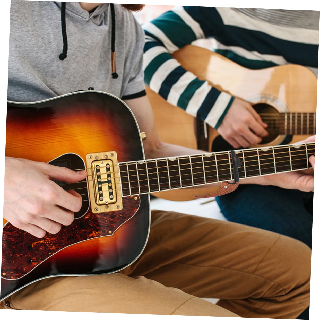 Vaguelly 5stücke Professioneller Gitarren Kapodaster Aus Zinklegierung Tragbares Stimmgerät Für Akustikgitarre Und Ukulele Einfache Handhabung Für Schnelle Tonhöhenanpassung
