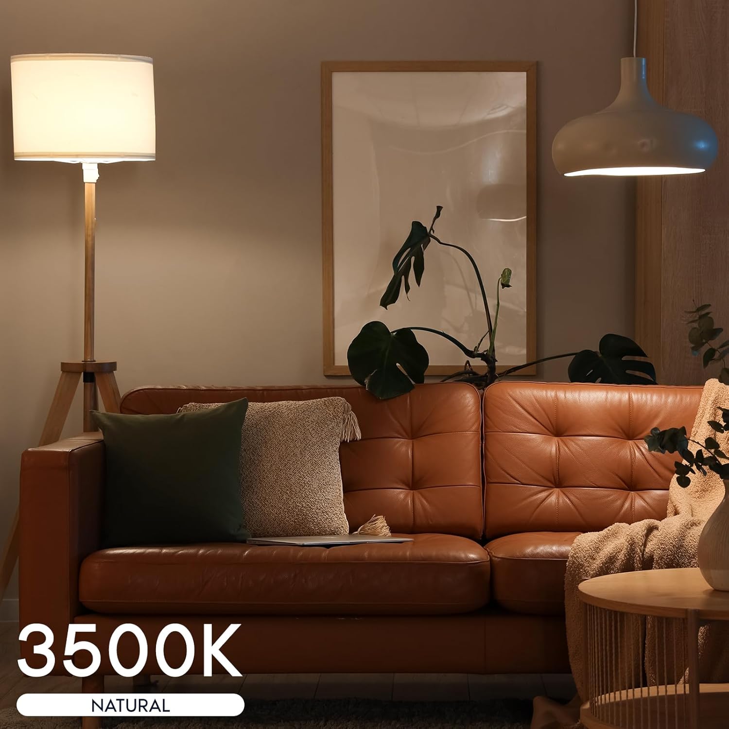 LUXRITE A23 LED Light Bulb, E26 Base Bulb, 33 Watts, 4000 Lumens, Dimmable, 3500K Natural White Light Bulbs, 240° Beam Angle, CRI80, 120V, Damp Rated, Shatter-Proof, UL Listed, Frost Finish (4 Pack)