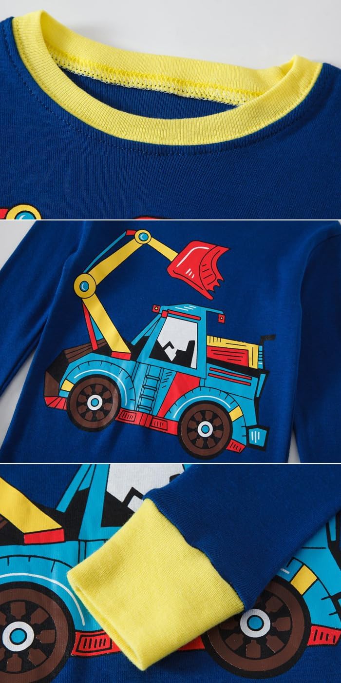4 Pieces Boys Pajamas Toddler Boys Long Sleeve Cotton Pjs Kids Sleepwear Sets 24Months-12Years - Image 4