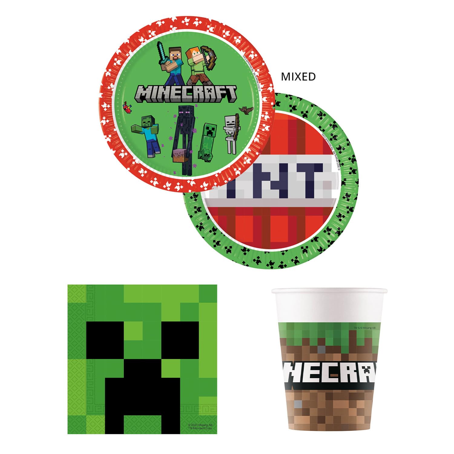 Set Jetable Thème Gaming Set Vaisselle Fête Minecraft Procos 52 Pièces - Assiettes Gobelets Serviettes | Anniversaire Enfant Set Anniversaire 52 Pièces Set Jetable Thème Gaming Set Vaisselle Fête Minecraft Procos 52 Pièces - Assiettes Gobelets Serviettes | Anniversaire Enfant Set Anniversaire 52 Pièces