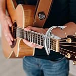 Shark Capo Guitar Capo for Acoustic Guitar 6 String,Durable and Personalized Guitar Accessories (Silver)